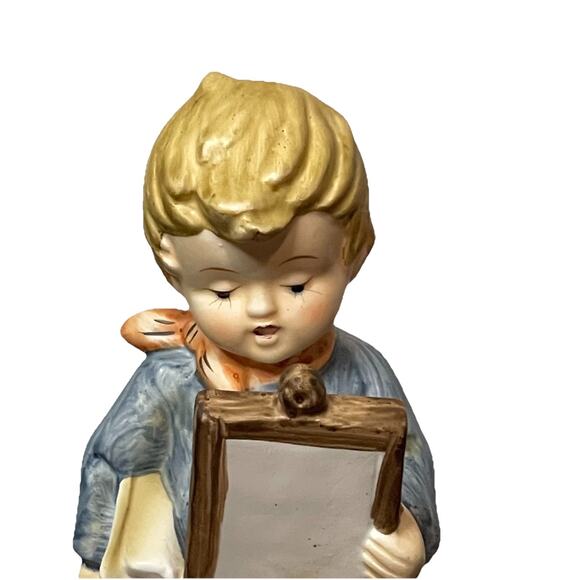 Vintage Hummel Style Boy Figurine with Clipboard Book Inkwell Artist Scholar 6” - Picture 2 of 8
